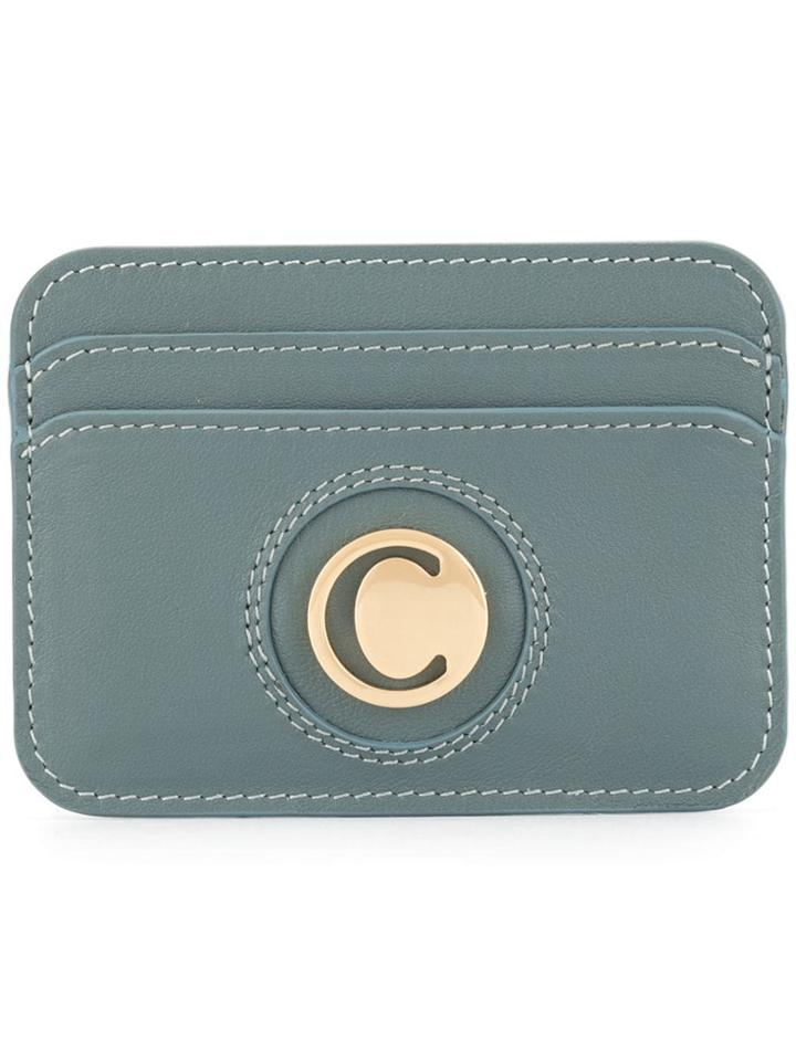 Chloé Blue C Logo Card Holder
