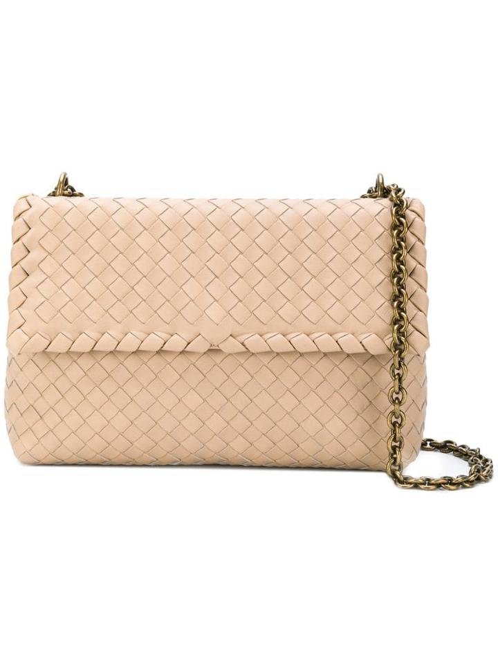 Bottega Veneta Mink Intrecciato Nappa Small Olimpia Bag - Neutrals