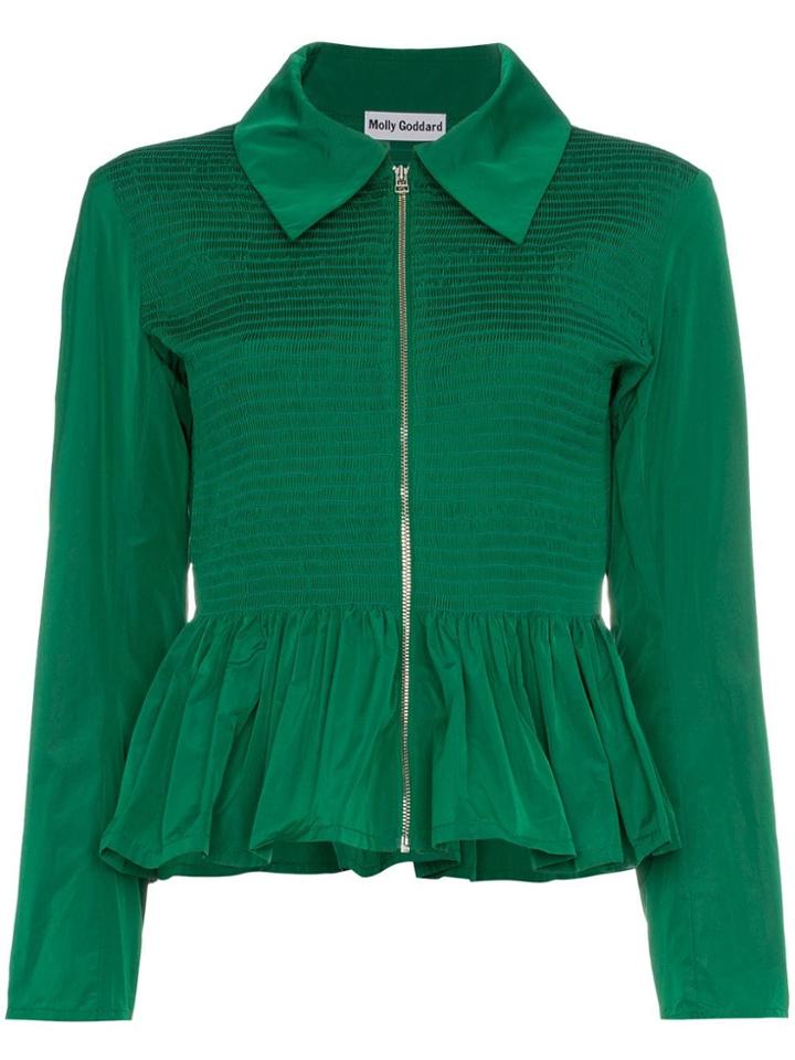 Molly Goddard Lillian Peplum Hem Zip Jacket - Green