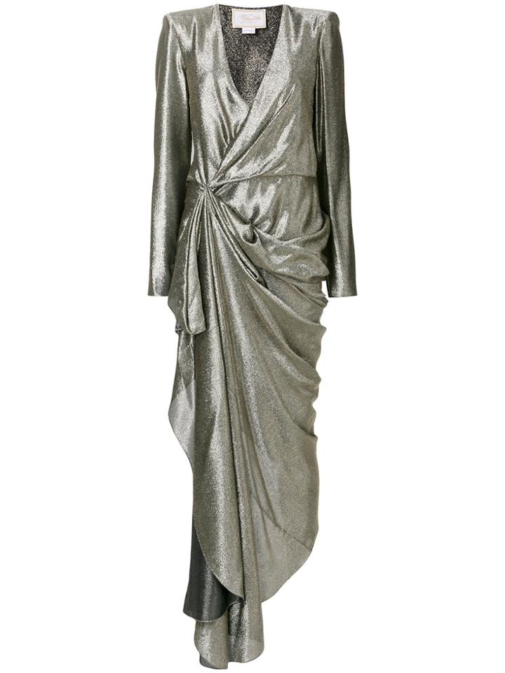 Redemption Asymmetric Gathered Waist Dress - Grey