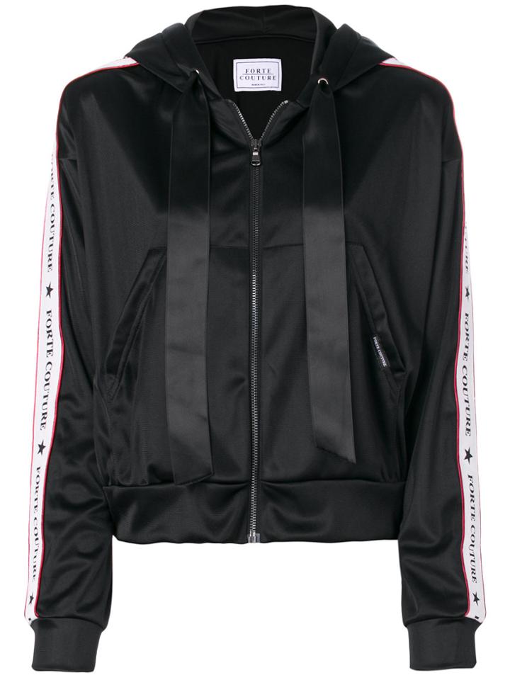 Forte Couture Logo Stripe Track Top - Black
