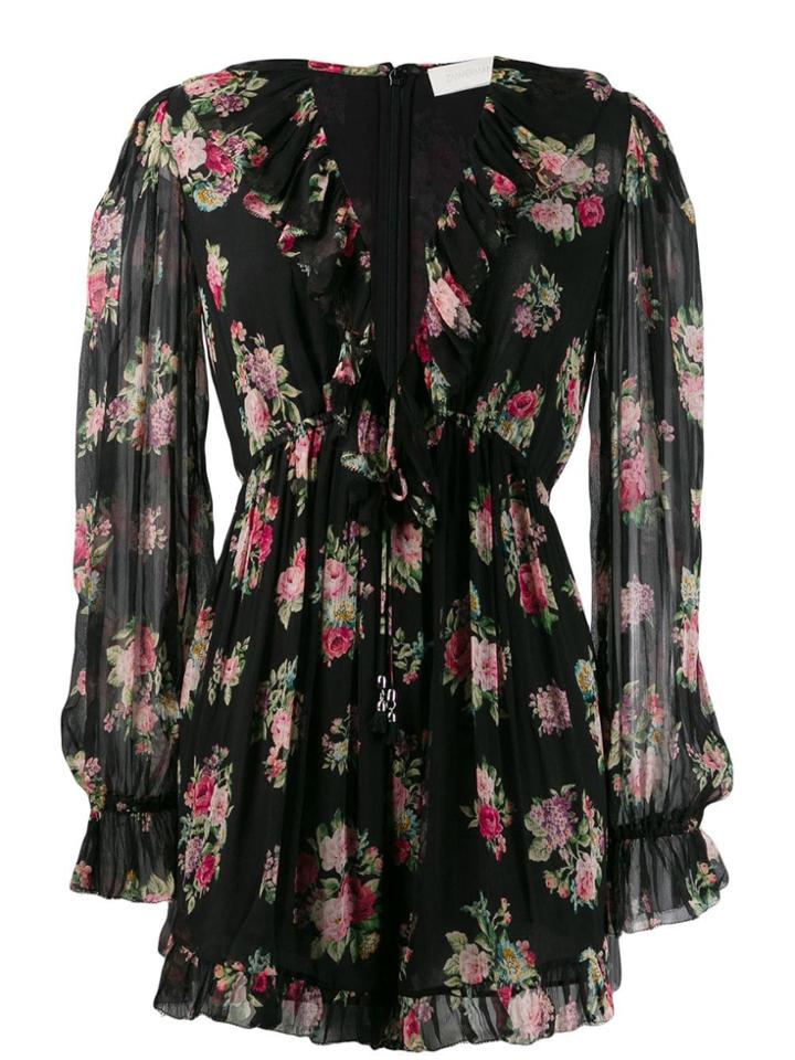 Zimmermann Floral Playsuit - Black