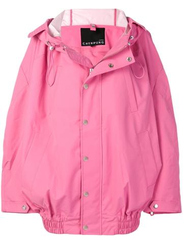 Chen Peng Oversized Hooded Jacket - Pink