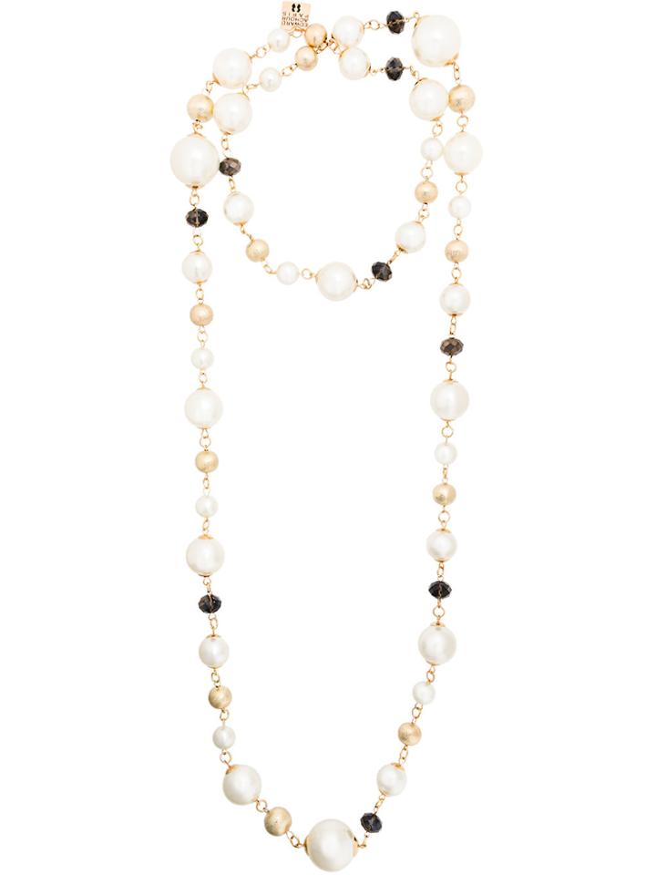 Edward Achour Paris Double Chain Pearl Necklace - White