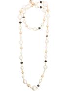 Edward Achour Paris Double Chain Pearl Necklace - White