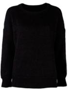 By Malene Birger Crew Neck Jumper, Women's, Size: Xs, Black, Wool/mohair/polyamide/spandex/elastane
