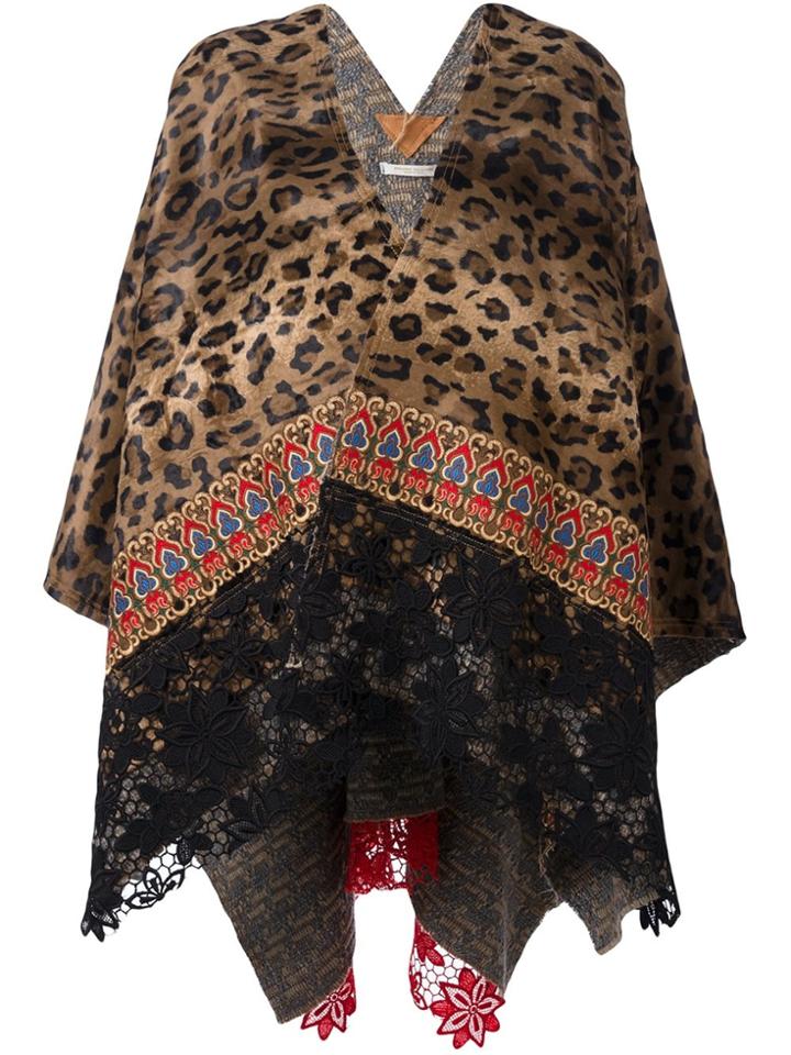 Ermanno Gallamini Leopard Print Cape - Brown