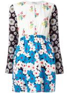 Au Jour Le Jour Floral Print Shirt Dress, Women's, Size: 38, White, Polyester/spandex/elastane/viscose/spandex/elastane