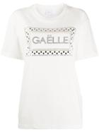 Gaelle Bonheur Logo Embellished T-shirt - White