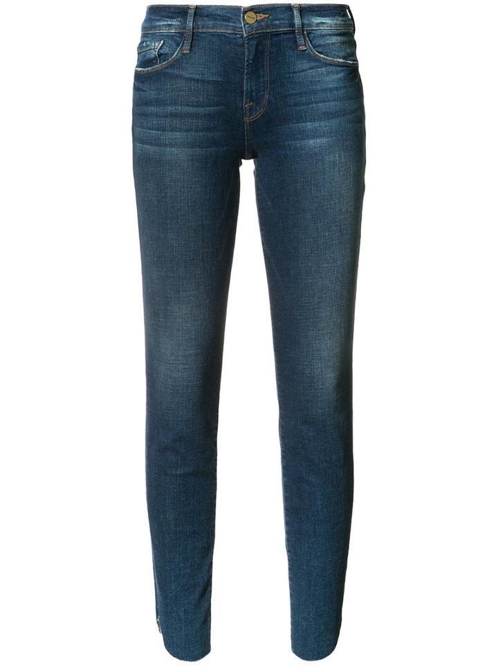 Frame Denim - Faded Skinny Jeans - Women - Cotton/polyester/spandex/elastane - 25, Blue, Cotton/polyester/spandex/elastane