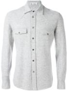 Brunello Cucinelli Shirt Cardigan, Men's, Size: 52, Grey, Silk/cashmere/wool