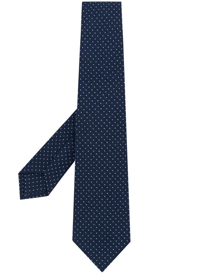 Kiton Micro Dots Pattern Tie - Blue