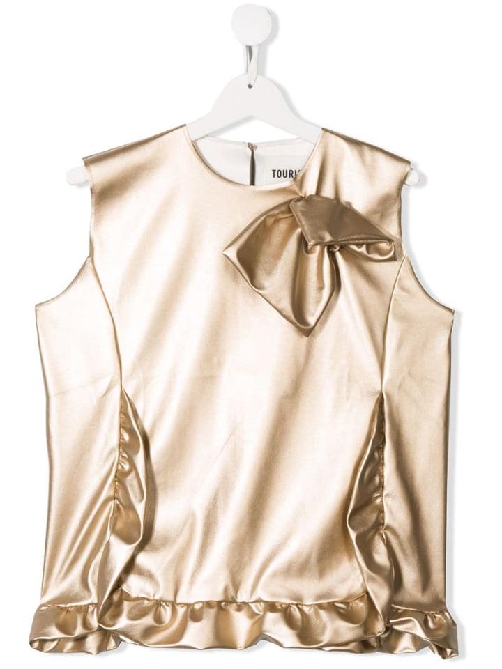 Touriste Sleeveless Ruffled Blouse - Gold