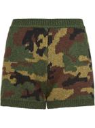 Miu Miu Knitted Camouflage Shorts - Green