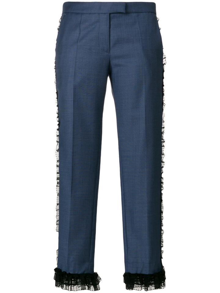 Marco De Vincenzo Frill Trim Cropped Trousers - Blue