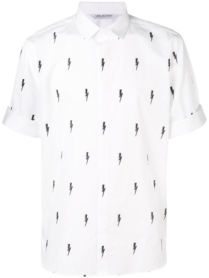 Neil Barrett Thunder Print Shirt - White