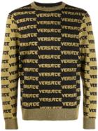 Versace Logo Stripe Sweater - Black