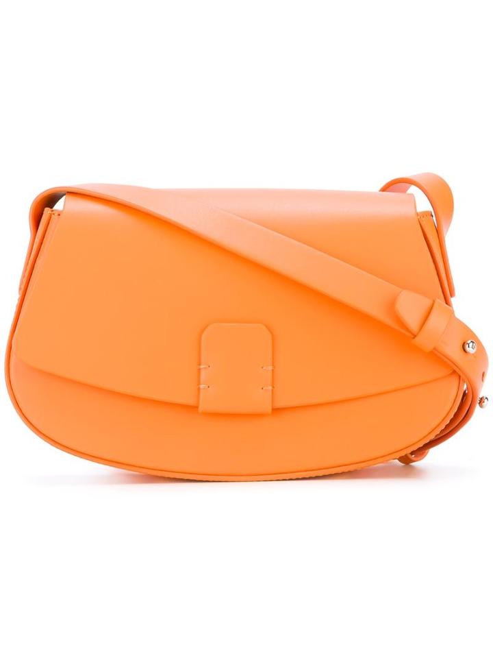 Nico Giani Button Cross Body Bag, Women's, Yellow/orange, Calf Leather
