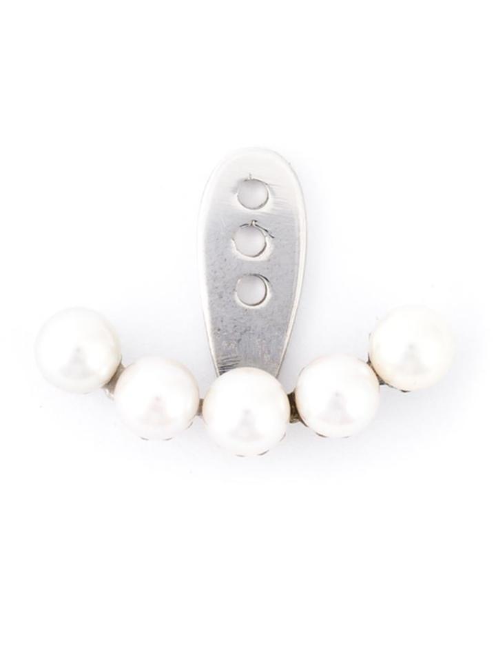 Yvonne Leon 18kt White Gold And Pearl Lobe Earring