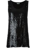 P.a.r.o.s.h. Sequined Tank Top, Women's, Size: L, Black, Viscose/pvc