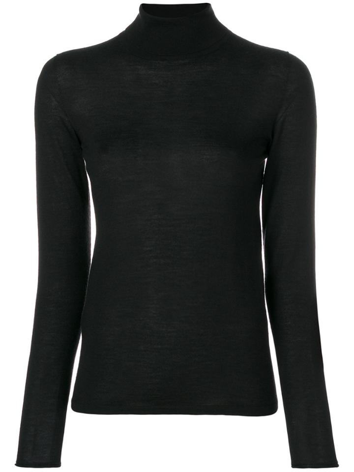 Le Tricot Perugia Roll-neck Jumper - Black