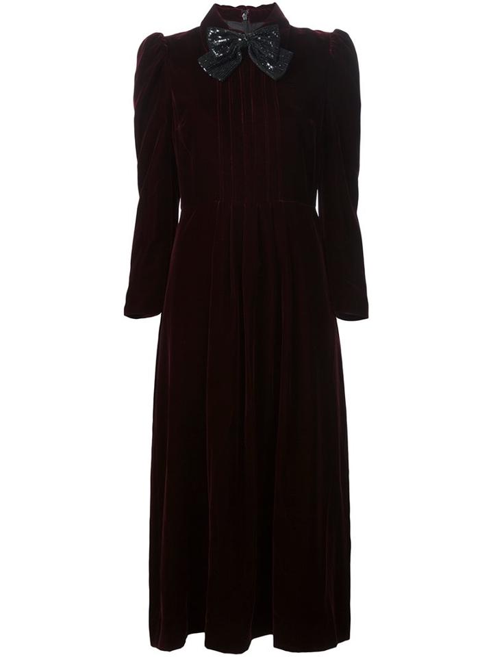 Saint Laurent Velvet Bow Front Dress