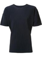 Homme Plissé Issey Miyake Basic Ribbed T-shirt, Men's, Size: 2, Black, Polyester