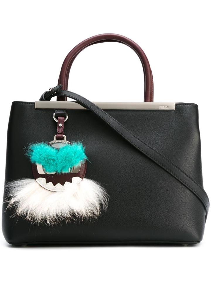 Fendi Small '2jours' Tote, Black, Calf Leather/fox Fur/mink Fur