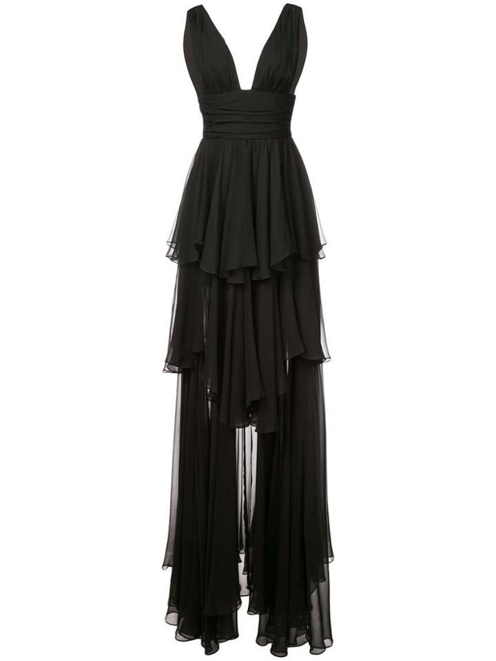 Caroline Constas Tiered Skirt Dress - Black