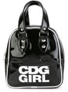 Comme Des Garçons Girl Logo Print Lacquer Tote Bag, Black