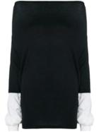Ann Demeulemeester Contrast-cuff Fitted Sweater - Black