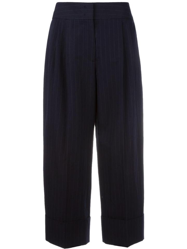 Antonio Marras Pinstripe Cropped Trousers - Blue