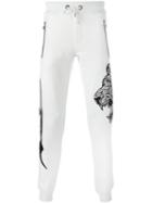 Philipp Plein 'so Caution' Track Pants, Men's, Size: Small, White, Polyester/polyurethane/cotton
