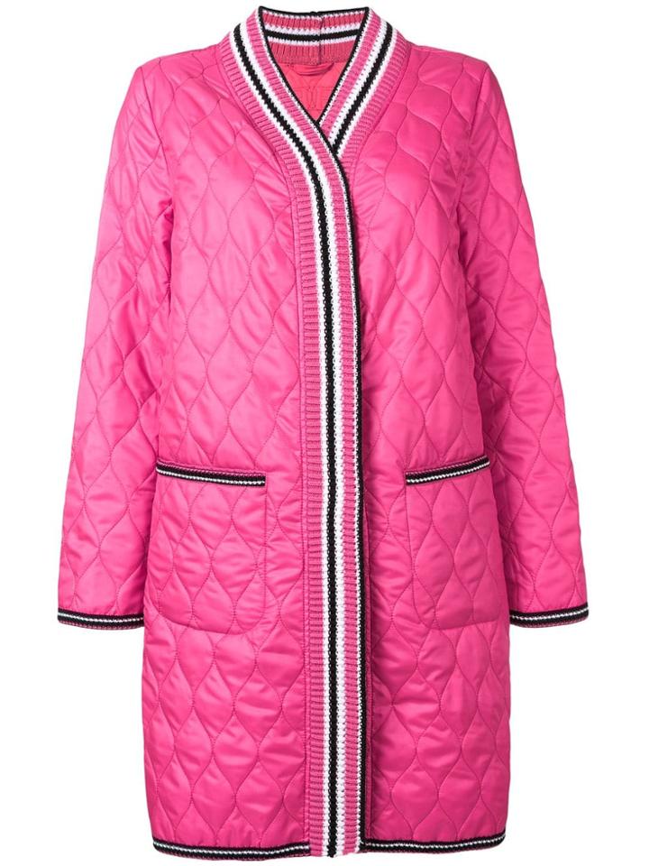 Ermanno Scervino Quilted Cardigan Style Coat - Pink