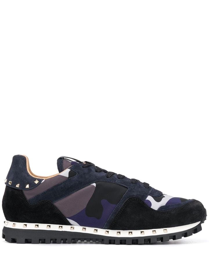 Valentino Valentino Garavani Camouflage Sole Stud Sneakers - Blue
