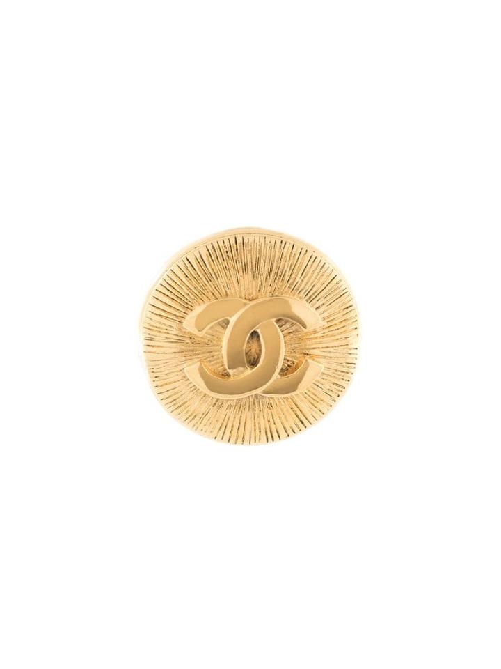 Chanel Pre-owned Embossed Cc Brooch - Gold