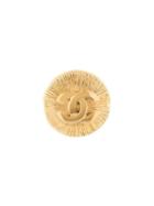 Chanel Pre-owned Embossed Cc Brooch - Gold
