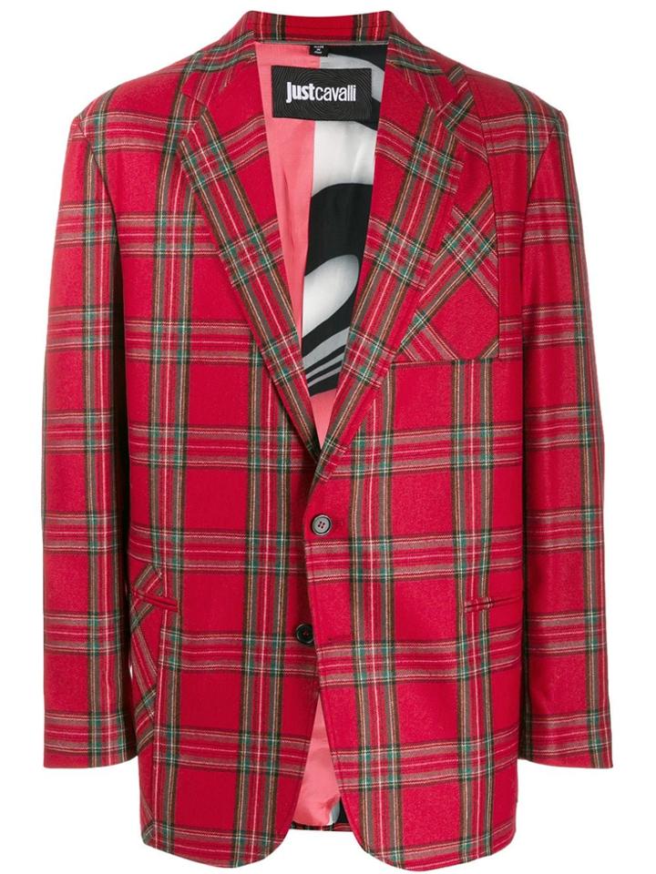 Just Cavalli Tartan Print Blazer - Red