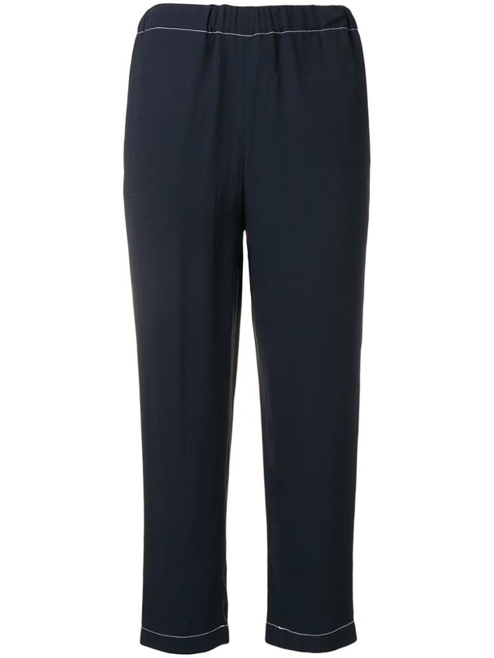 Marni Cropped Elasticated Trousers - Blue