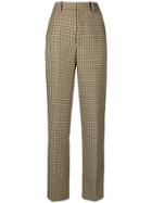 Erika Cavallini High Waist Houndstooth Trousers - Brown