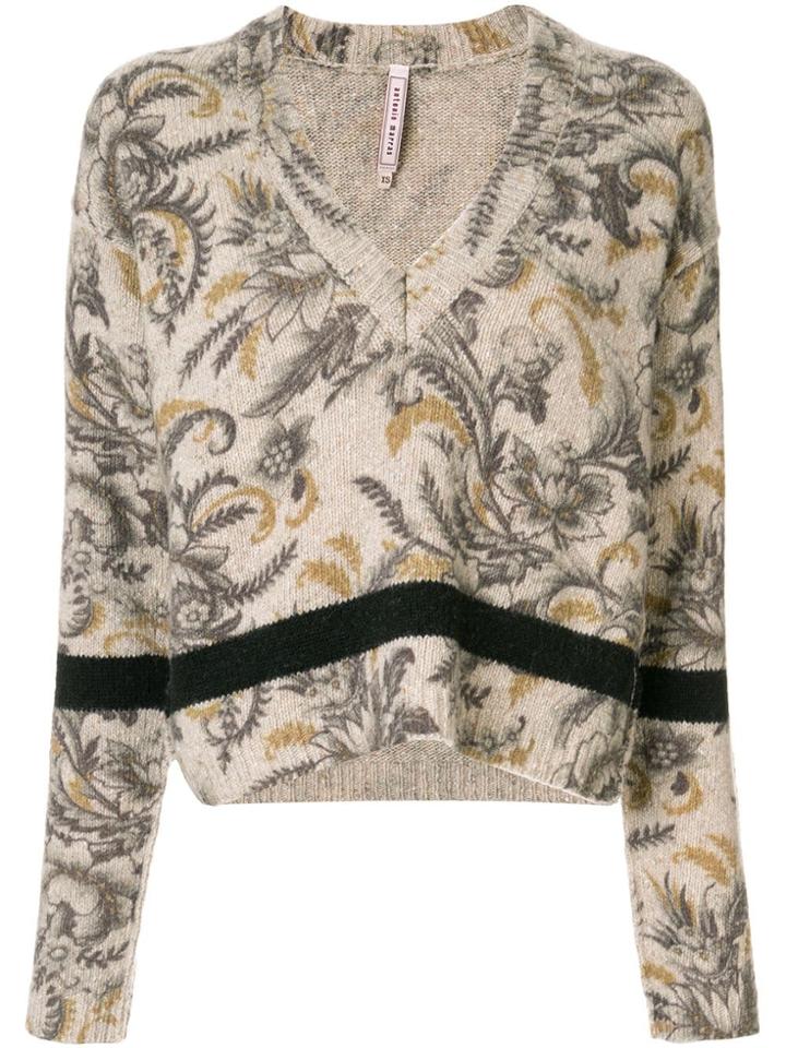 Antonio Marras Floral V-neck Jumper - Brown