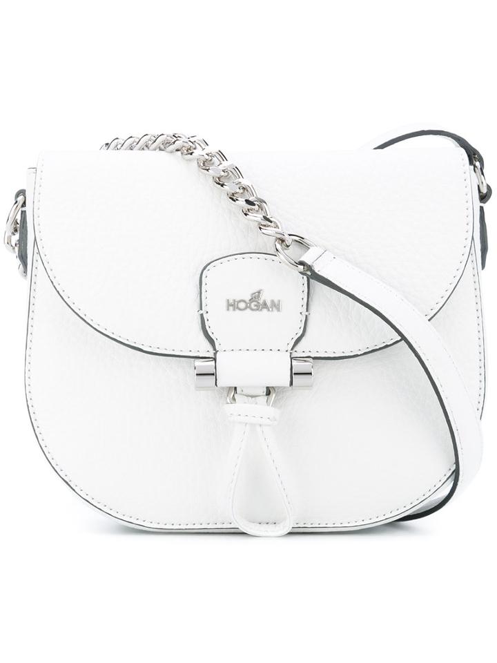 Hogan - Logo Plaque Crossbody Bag - Women - Leather - One Size, White, Leather