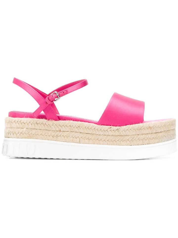 Miu Miu Wedge Sandals - Pink