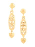 Chanel Pre-owned Matte Oriental Heart Swing Earrings - Gold