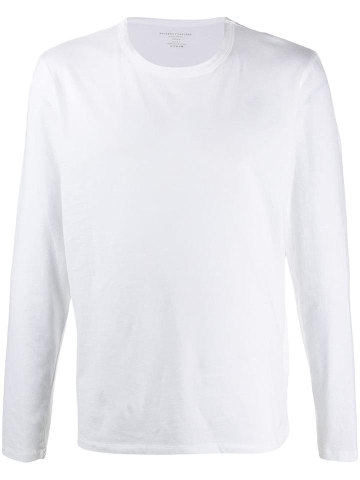 Majestic Filatures Long Sleeved Cotton T-shirt - White