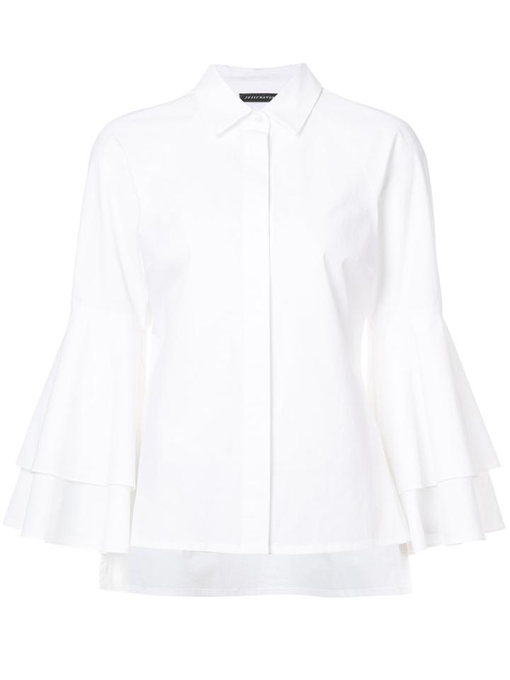 Natori Flute Sleeved Shirt - White