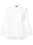 Natori Flute Sleeved Shirt - White