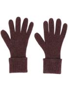 N.peal Cashmere 'ladies' Ribbed Gloves, Women's, Pink/purple, Cashmere