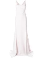 Antonio Berardi Fitted Bodice Flared Gown - Pink & Purple