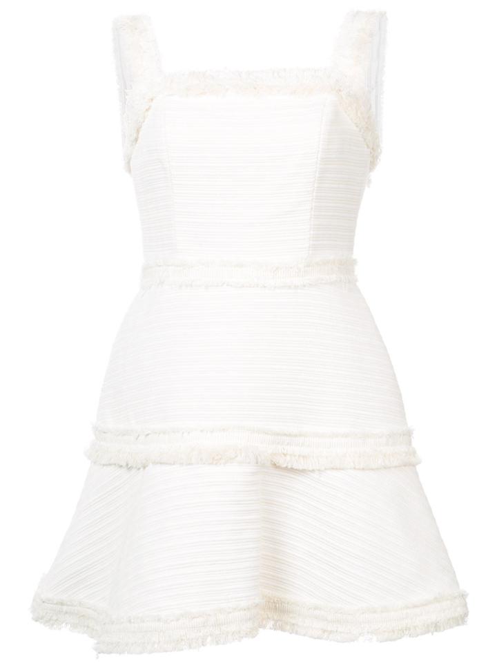 Alexis Fringe Trimmed Mini Dress - White
